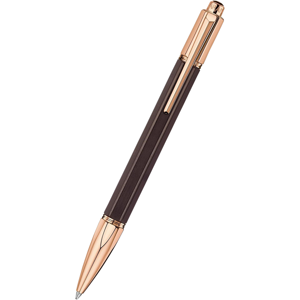 Caran d'Ache Varius Ballpoint Pen - Ebony - Rose Gold Trim-Pen Boutique Ltd