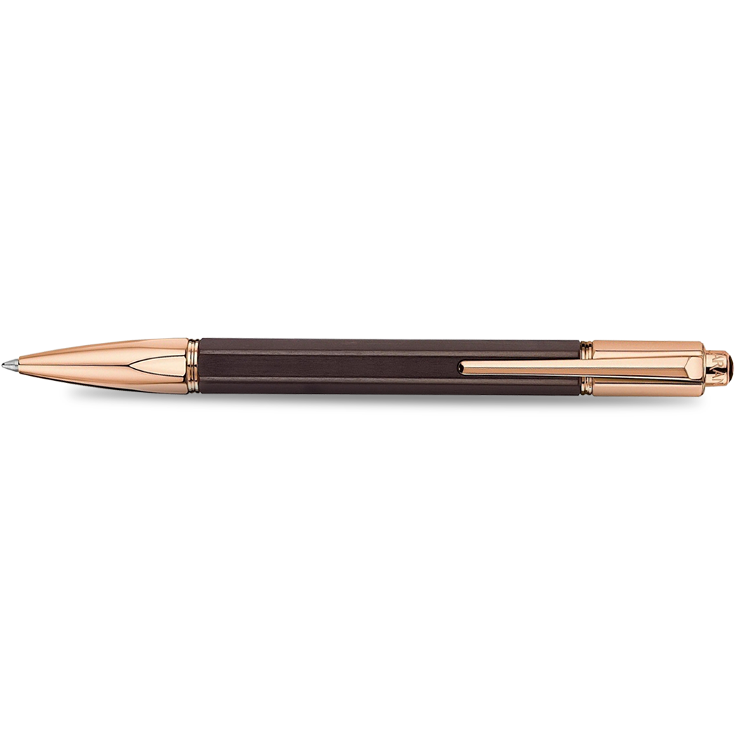 Caran d'Ache Varius Ballpoint Pen - Ebony - Rose Gold Trim-Pen Boutique Ltd