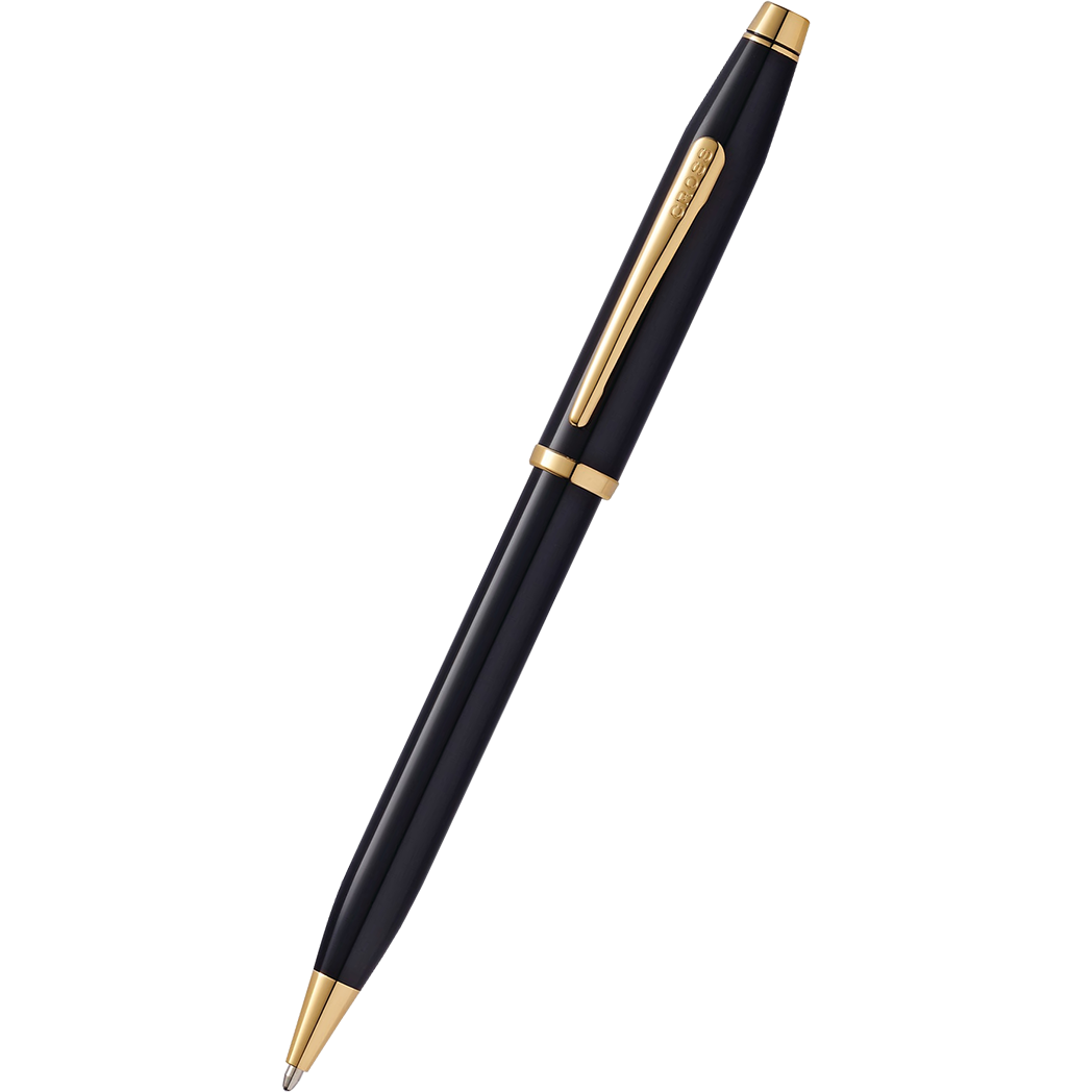 Cross Century II Ballpoint Pen - Black - Gold Trim-Pen Boutique Ltd