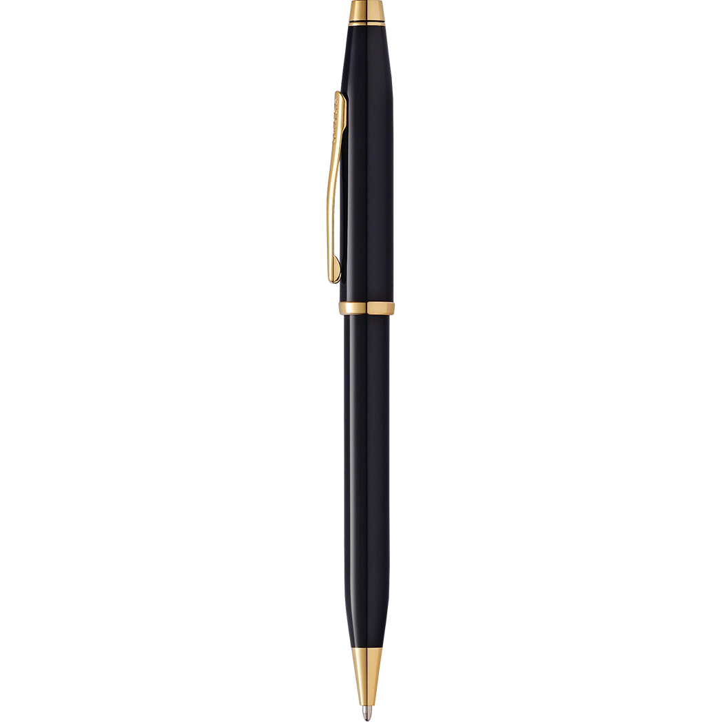 Cross Century II Ballpoint Pen - Black - Gold Trim-Pen Boutique Ltd