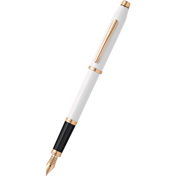 Cross Century II Fountain Pen - Pearlescent White - Rose Gold Trim-Pen Boutique Ltd