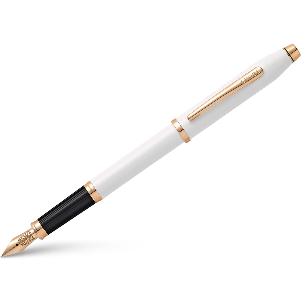Cross Century II Fountain Pen - Pearlescent White - Rose Gold Trim-Pen Boutique Ltd