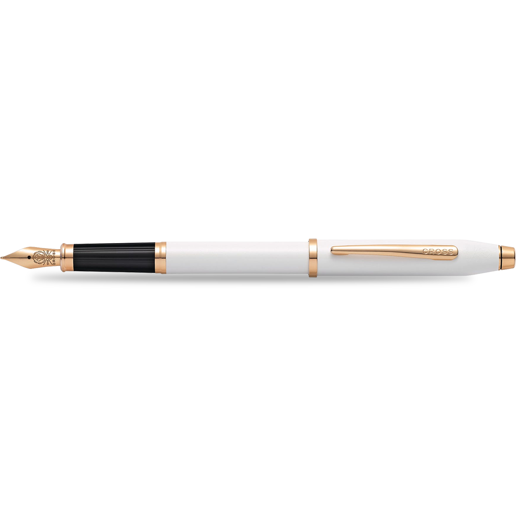 Cross Century II Fountain Pen - Pearlescent White - Rose Gold Trim-Pen Boutique Ltd
