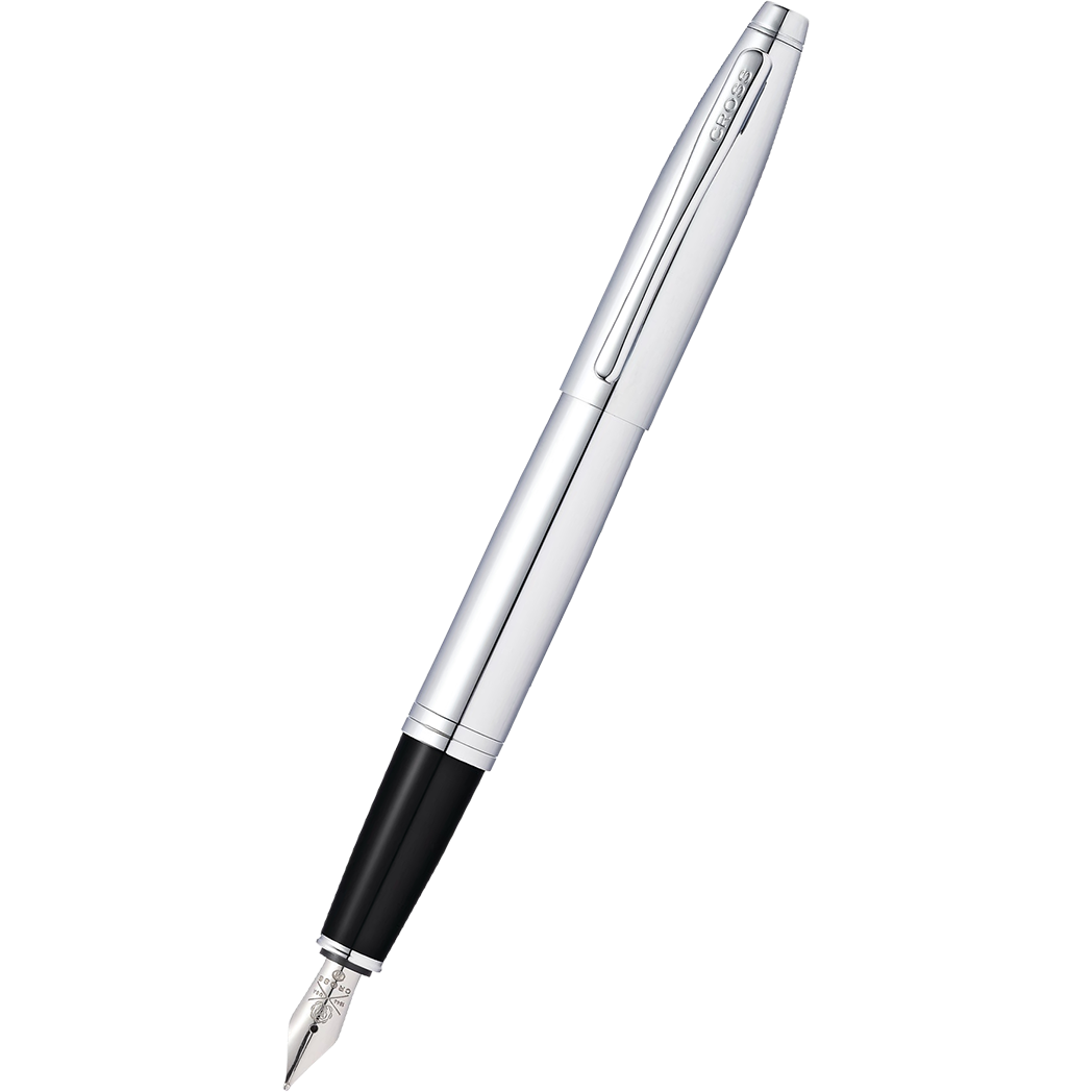 Cross Calais Fountain Pen - Polished Chrome - Medium-Pen Boutique Ltd