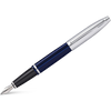 Cross Calais Fountain Pen - Chrome/Blue - Medium-Pen Boutique Ltd