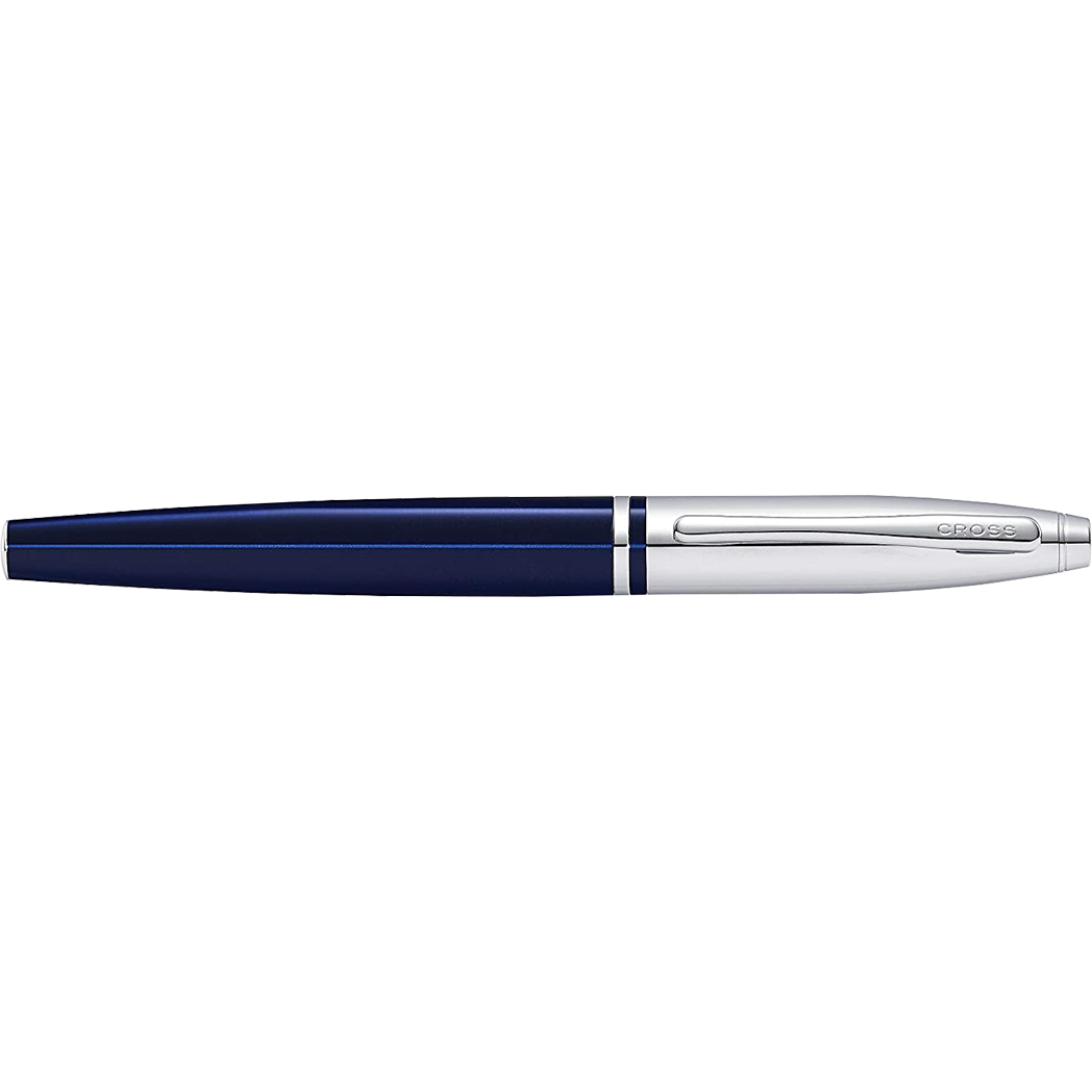 Cross Calais Fountain Pen - Chrome/Blue - Medium-Pen Boutique Ltd
