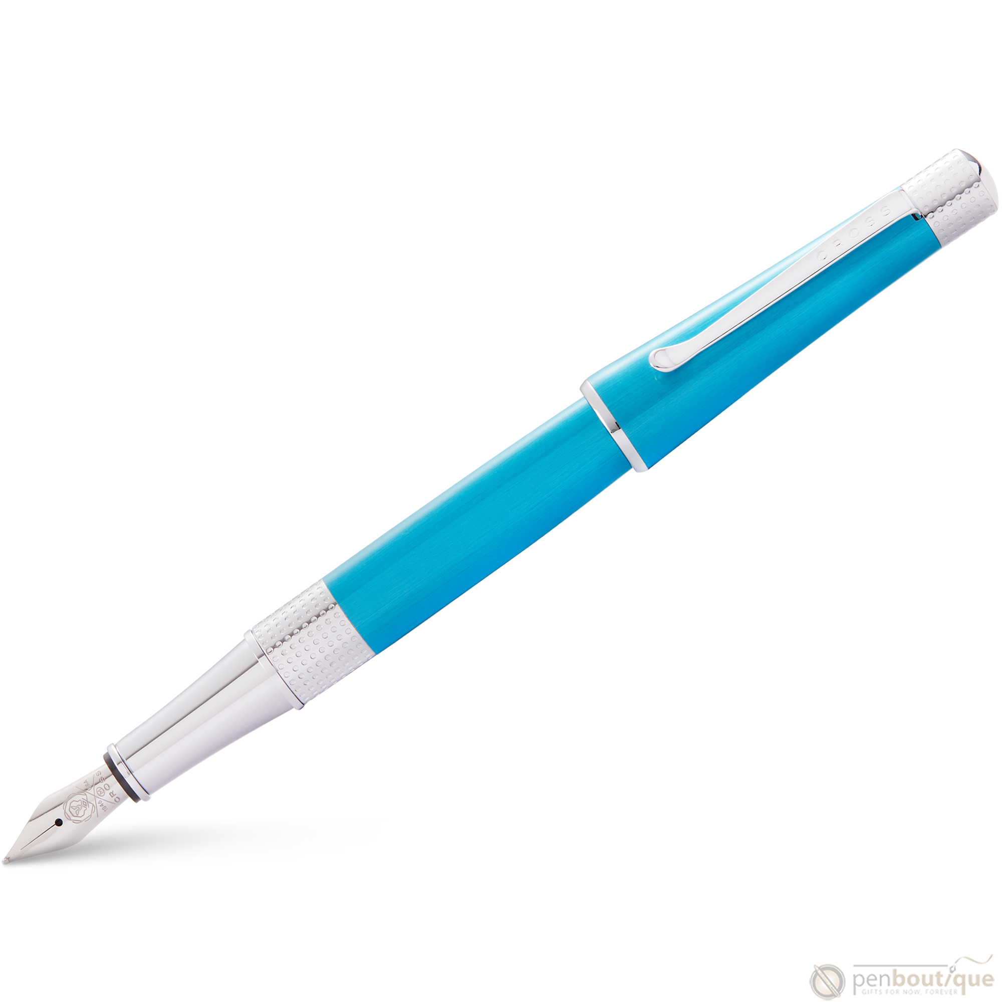 Cross Beverly Fountain Pen - Translucent Teal - Medium-Pen Boutique Ltd