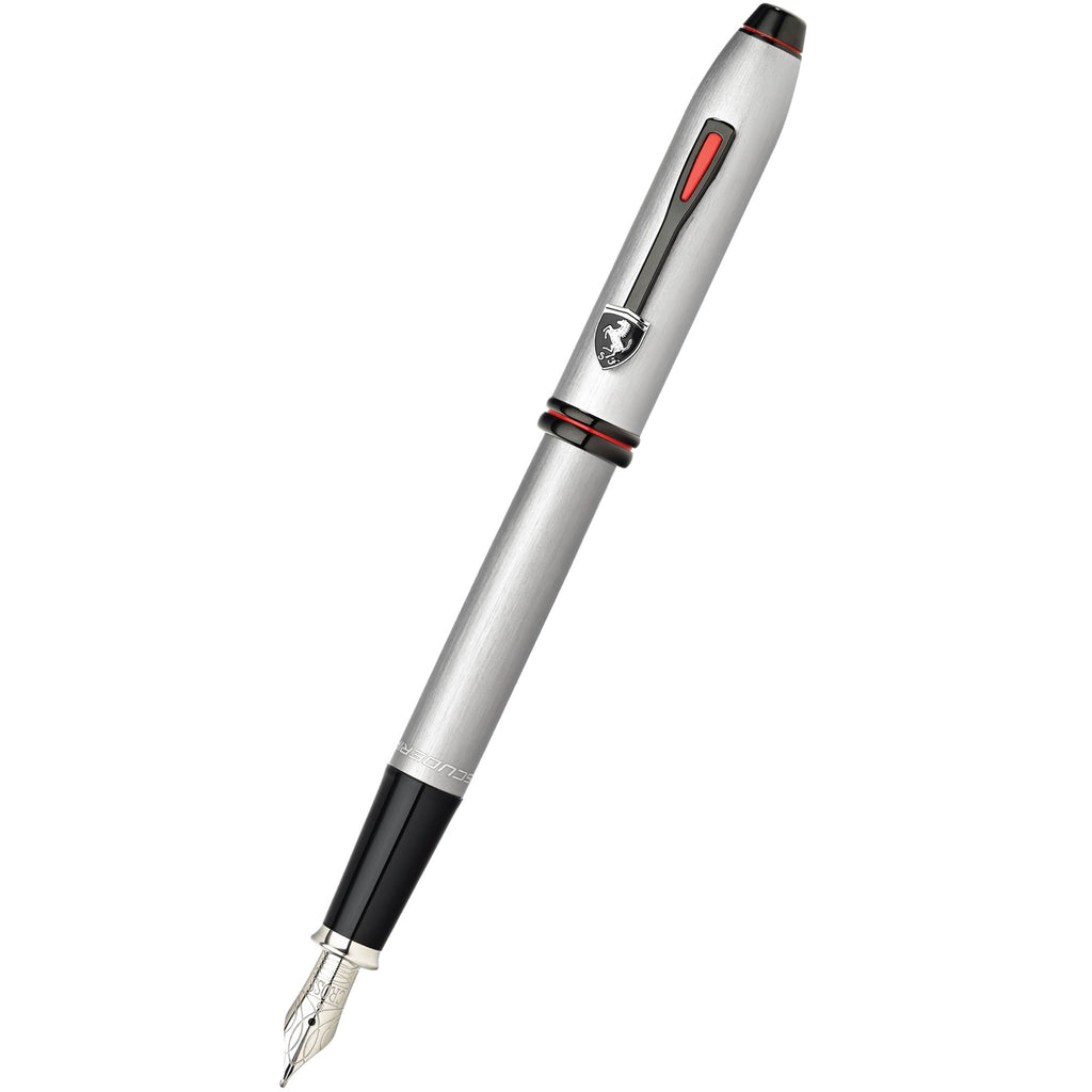 Cross Townsend Fountain Pen - Scuderia Ferrari - Brushed Platinum-Pen Boutique Ltd