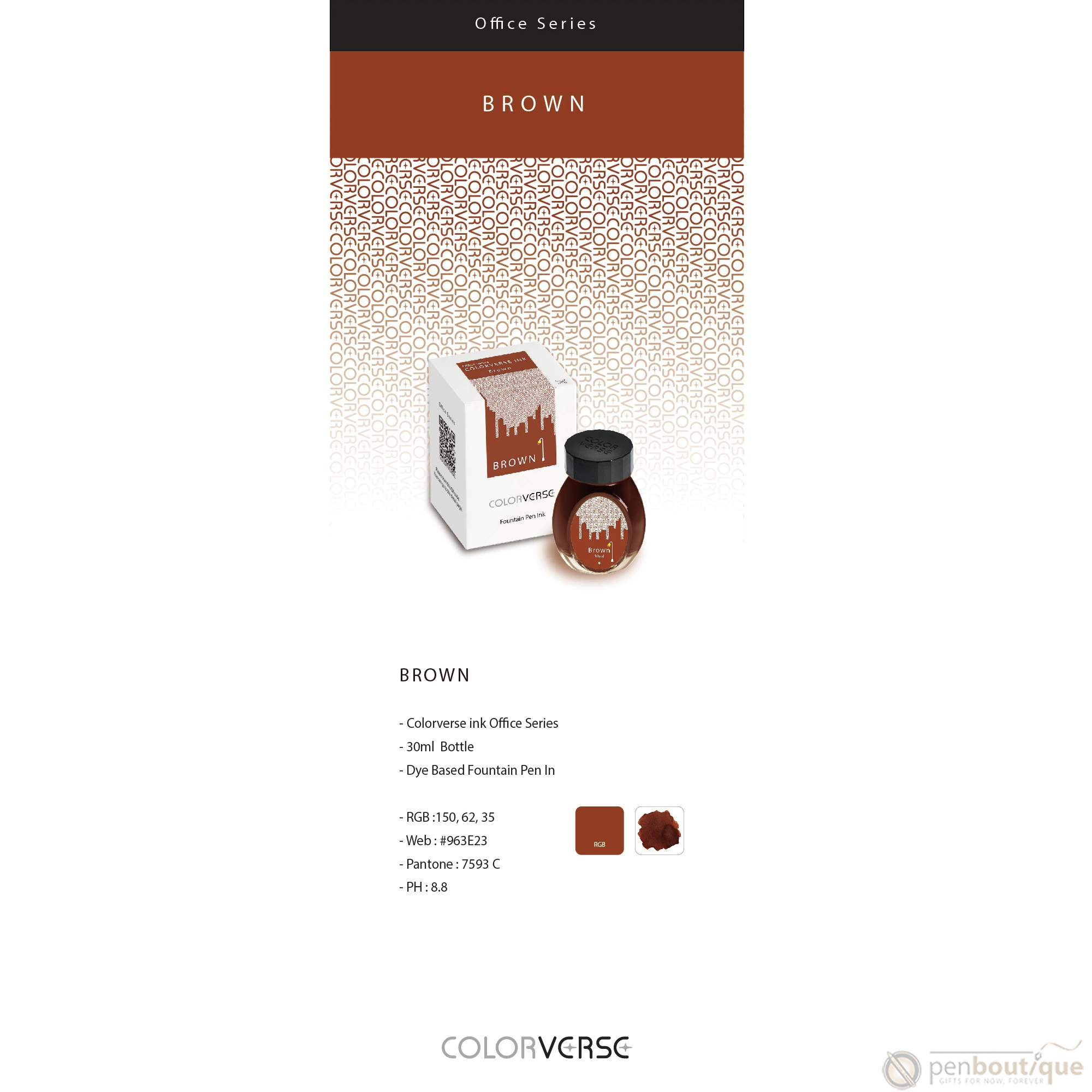 Colorverse Ink - Office Series - Brown - 30ml-Pen Boutique Ltd