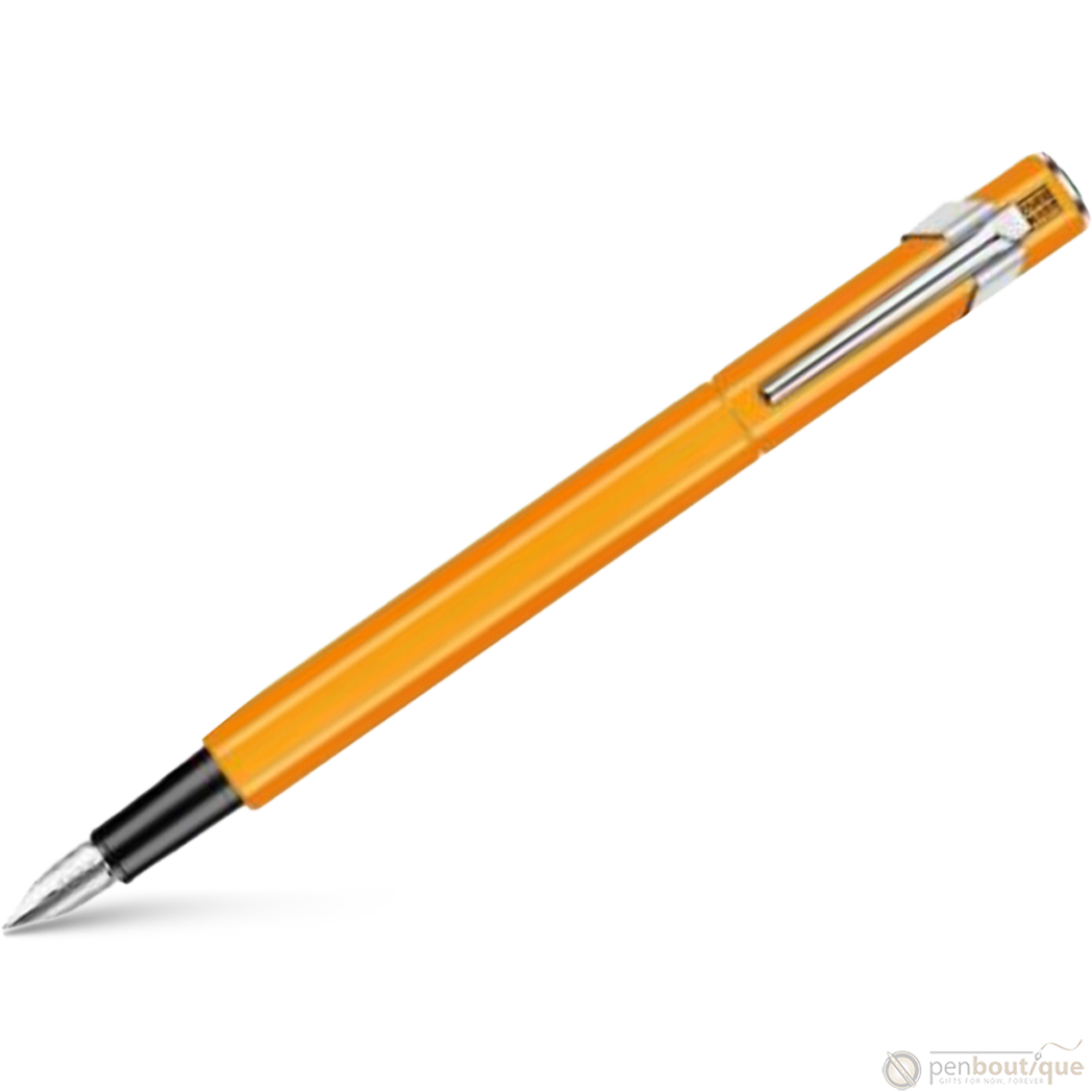 Caran D' Ache 849 Metal Fountain Pen - Orange Fluorescent - Extra Fine Nib-Pen Boutique Ltd