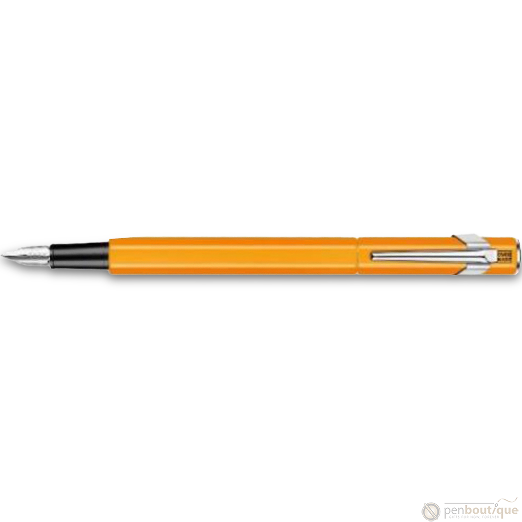 Caran D' Ache 849 Metal Fountain Pen - Orange Fluorescent - Extra Fine Nib-Pen Boutique Ltd