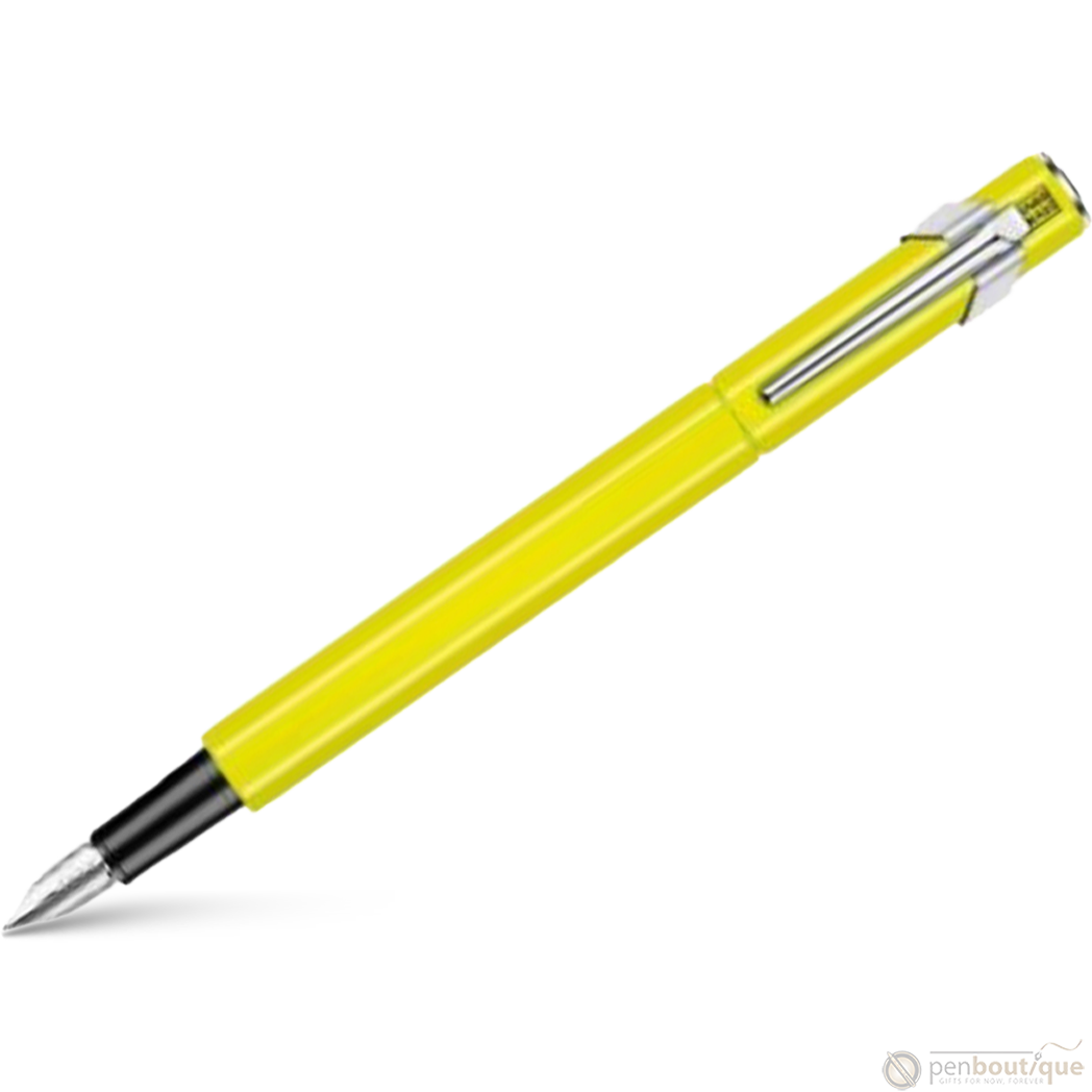 Caran D' Ache 849 Metal Fountain Pen - Yellow Fluorescent - Fine Nib-Pen Boutique Ltd