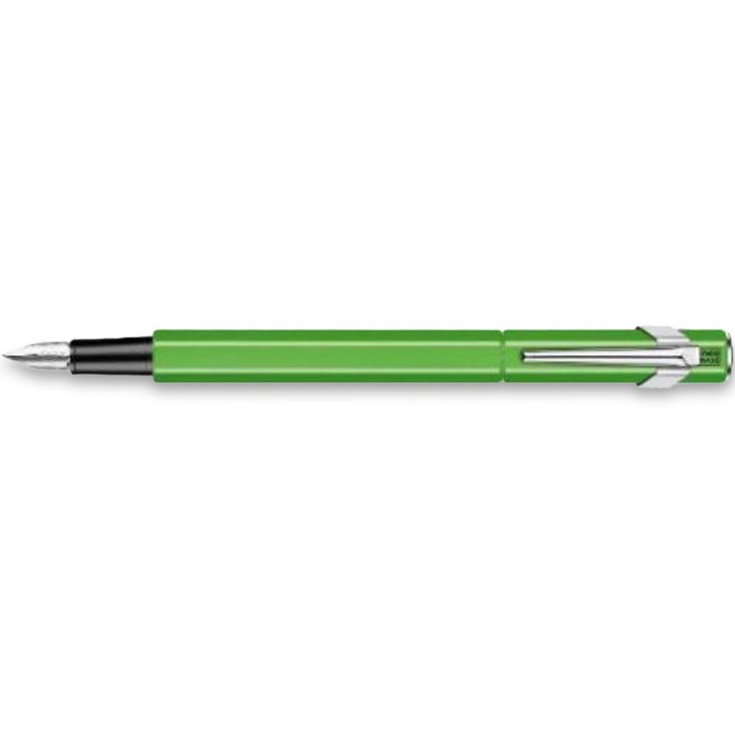 Caran D' Ache 849 Metal Fountain Pen - Yellow Green Fluorescent - Fine Nib-Pen Boutique Ltd