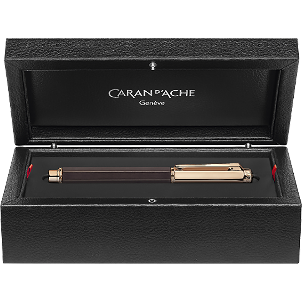Caran d'Ache Varius Fountain Pen - Ebony - Rose Gold Trim-Pen Boutique Ltd