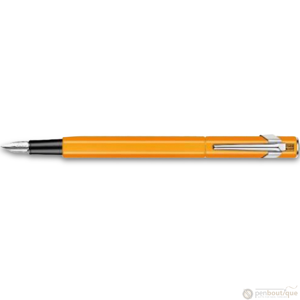 Caran D' Ache 849 Metal Fountain Pen - Orange Fluorescent - Fine Nib-Pen Boutique Ltd