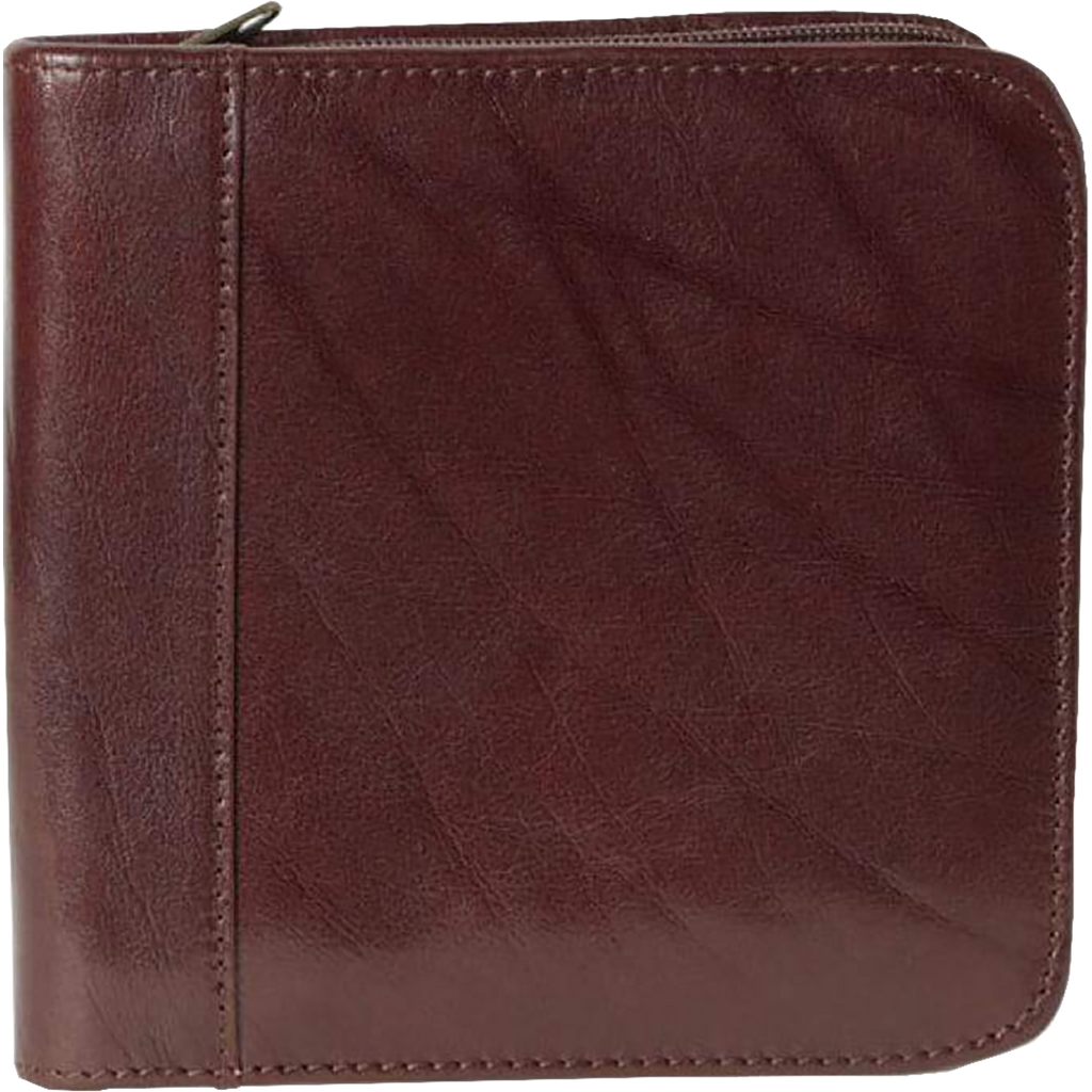 Aston Leather 6 Slot Zippered Pen Case Brown-Pen Boutique Ltd