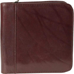 Aston Leather 6 Slot Zippered Pen Case Brown-Pen Boutique Ltd