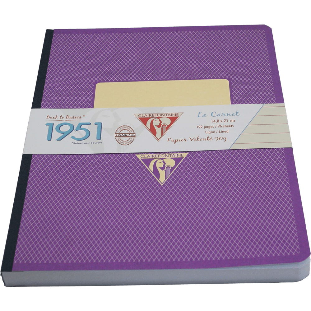 Clairefontaine 1951 Clothbound Notebook Violet 5 ¾ X 8 ¼ Lined