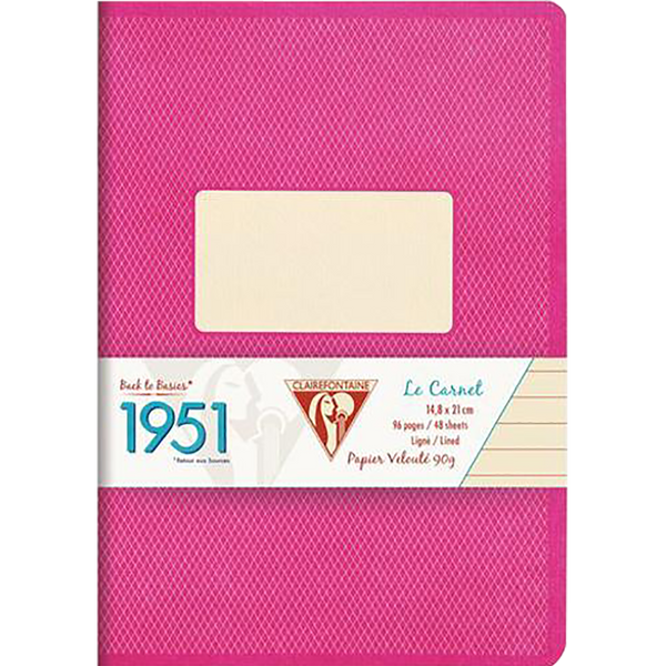 Clairefontaine 1951 Staplebound Lined Raspberry 5 ¾ X 8 ¼-Pen Boutique Ltd