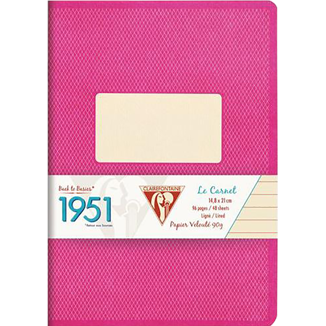 Clairefontaine 1951 Staplebound Lined Raspberry 5 ¾ X 8 ¼-Pen Boutique Ltd