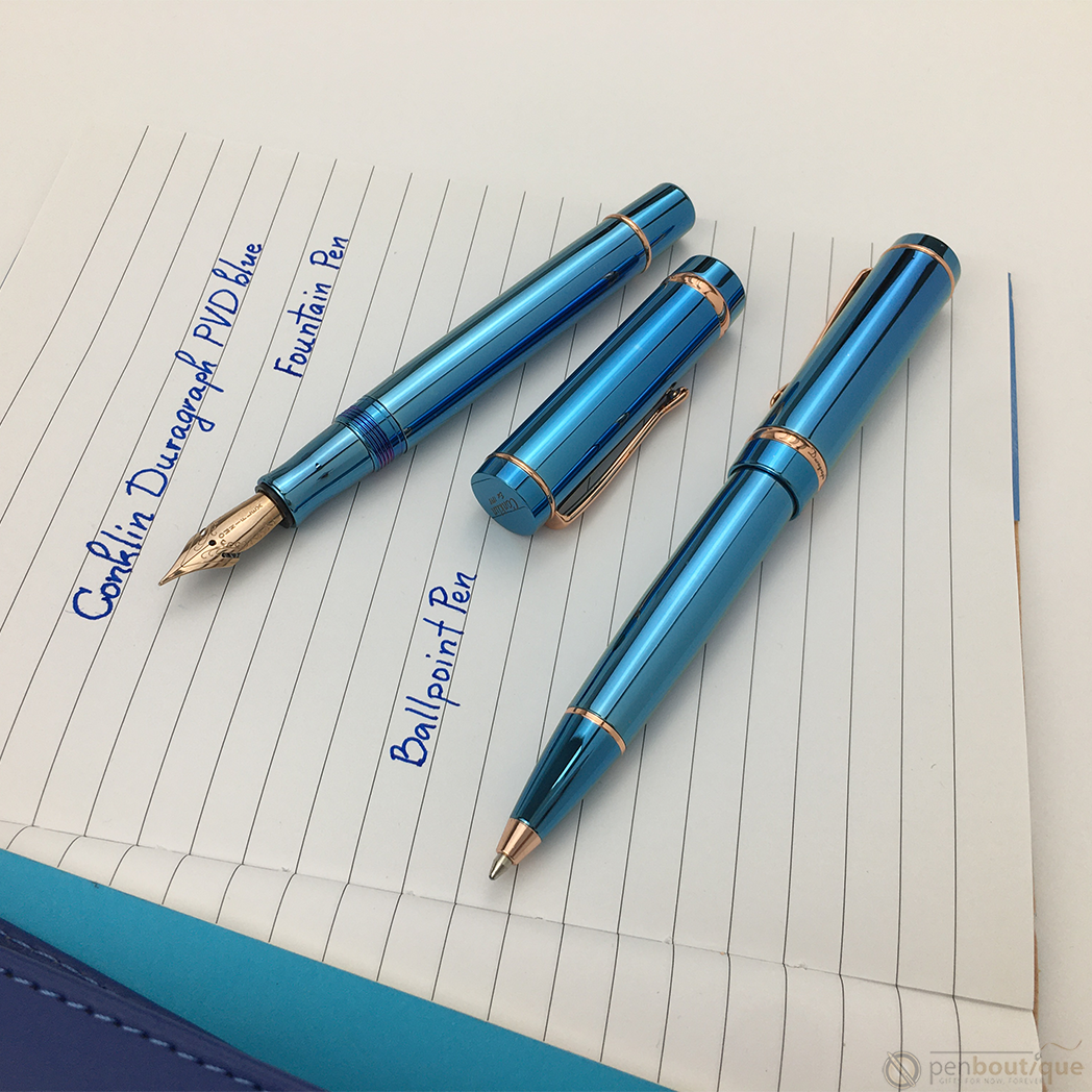 Conklin Duragraph Metal Fountain Pen - PVD Blue-Pen Boutique Ltd