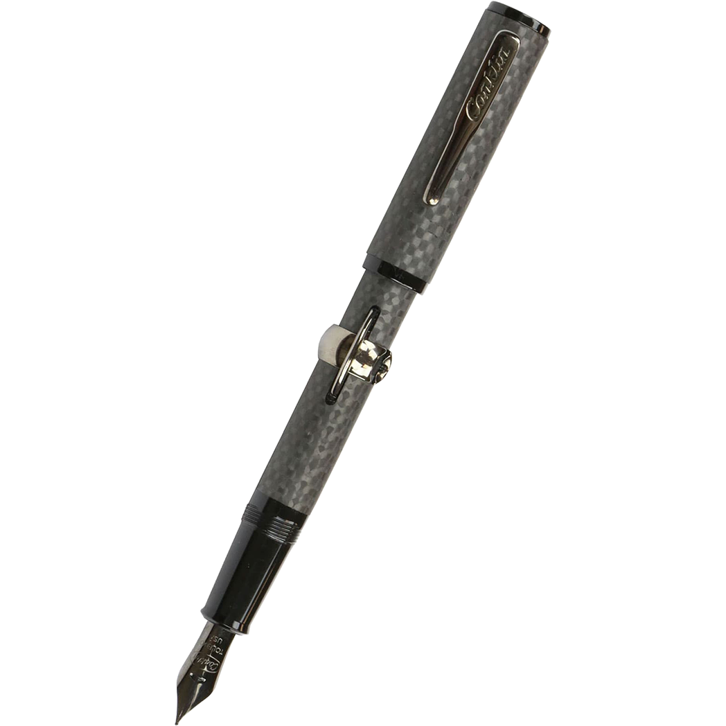 Conklin Mark Twain Crescent Deluxe Fountain Pen - Carbon Fiber - 14k Nib-Pen Boutique Ltd