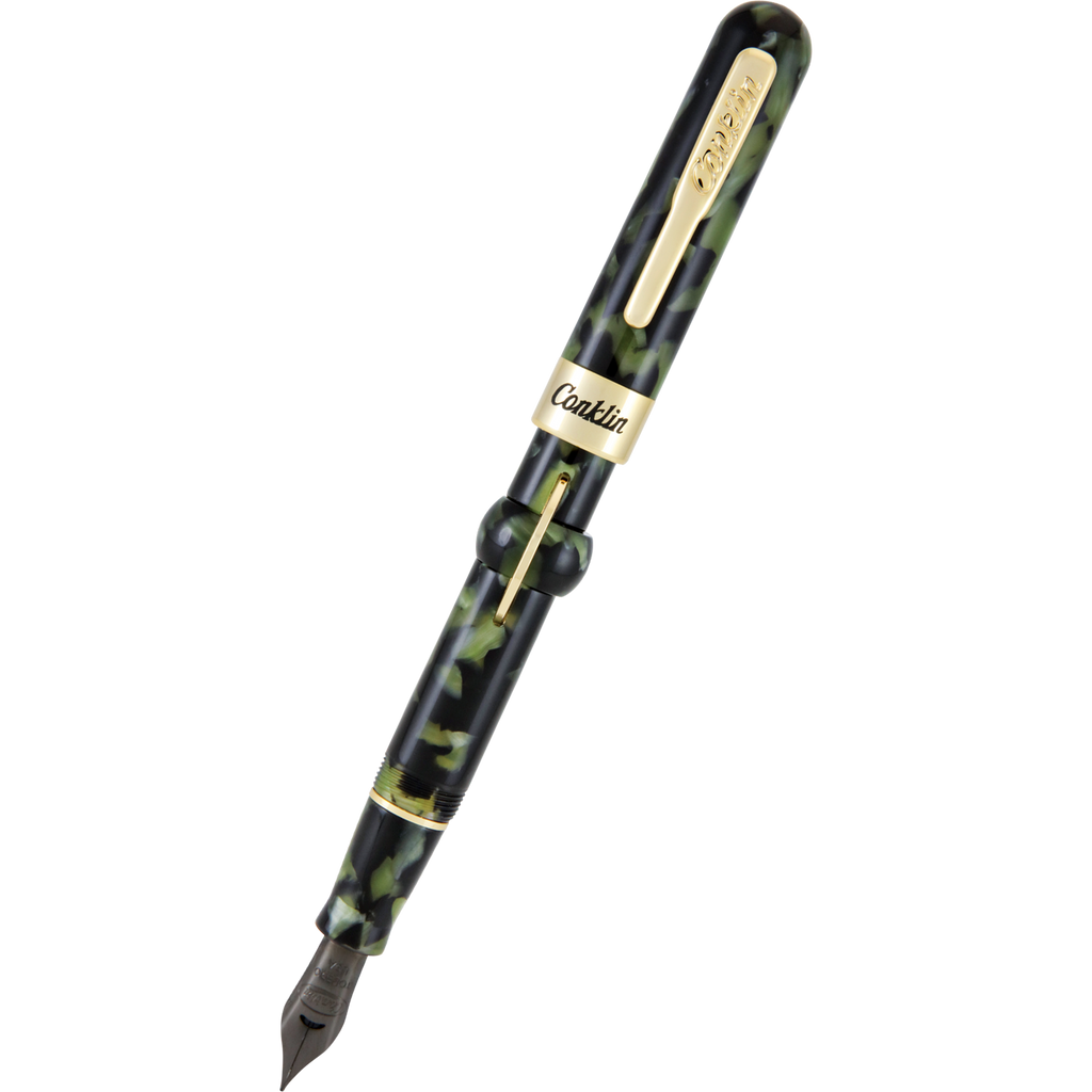 Conklin Mark Twain Crescent Filler Fountain Pen - Vintage Green - Gold Trim-Pen Boutique Ltd