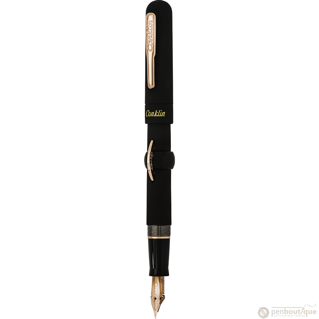 Conklin Mark Twain Fountain Pen - Limited Edition - Superblack/Rosegold-Pen Boutique Ltd