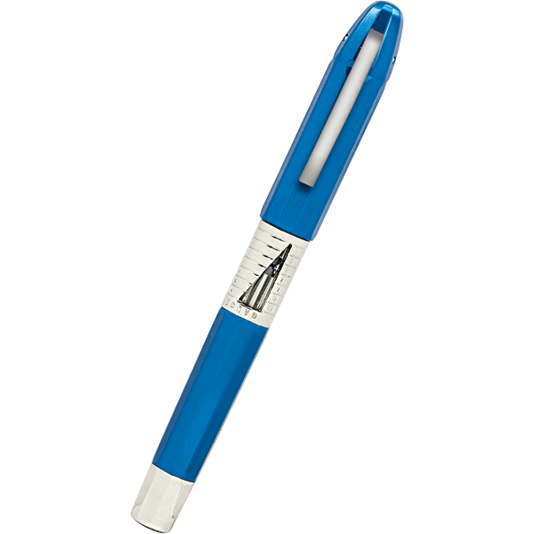 Conklin Nozac Fountain Pen - Classic Blue - Chrome Trim (125th Anniversary Limited Edition)-Pen Boutique Ltd