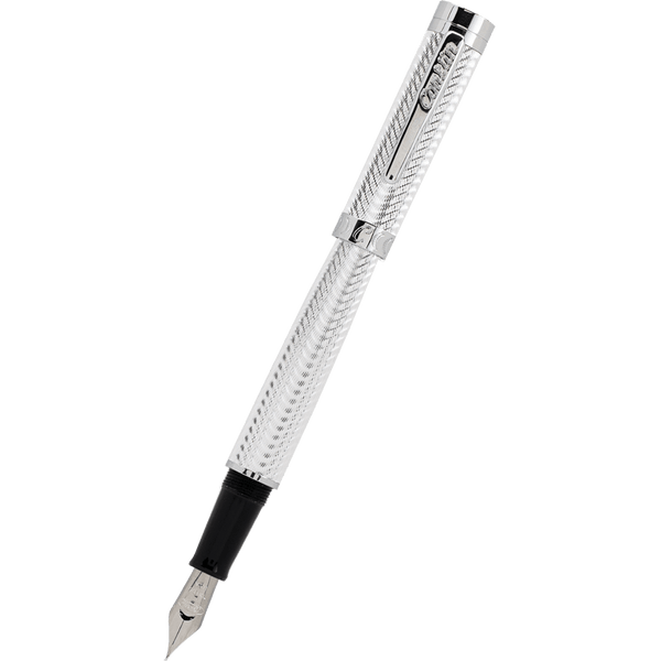 Conklin Herringbone Fountain Pen - Signature Silver-Pen Boutique Ltd