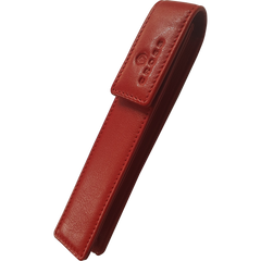Cross Red Leather Single Pen Case Flap magnetic :)-Pen Boutique Ltd