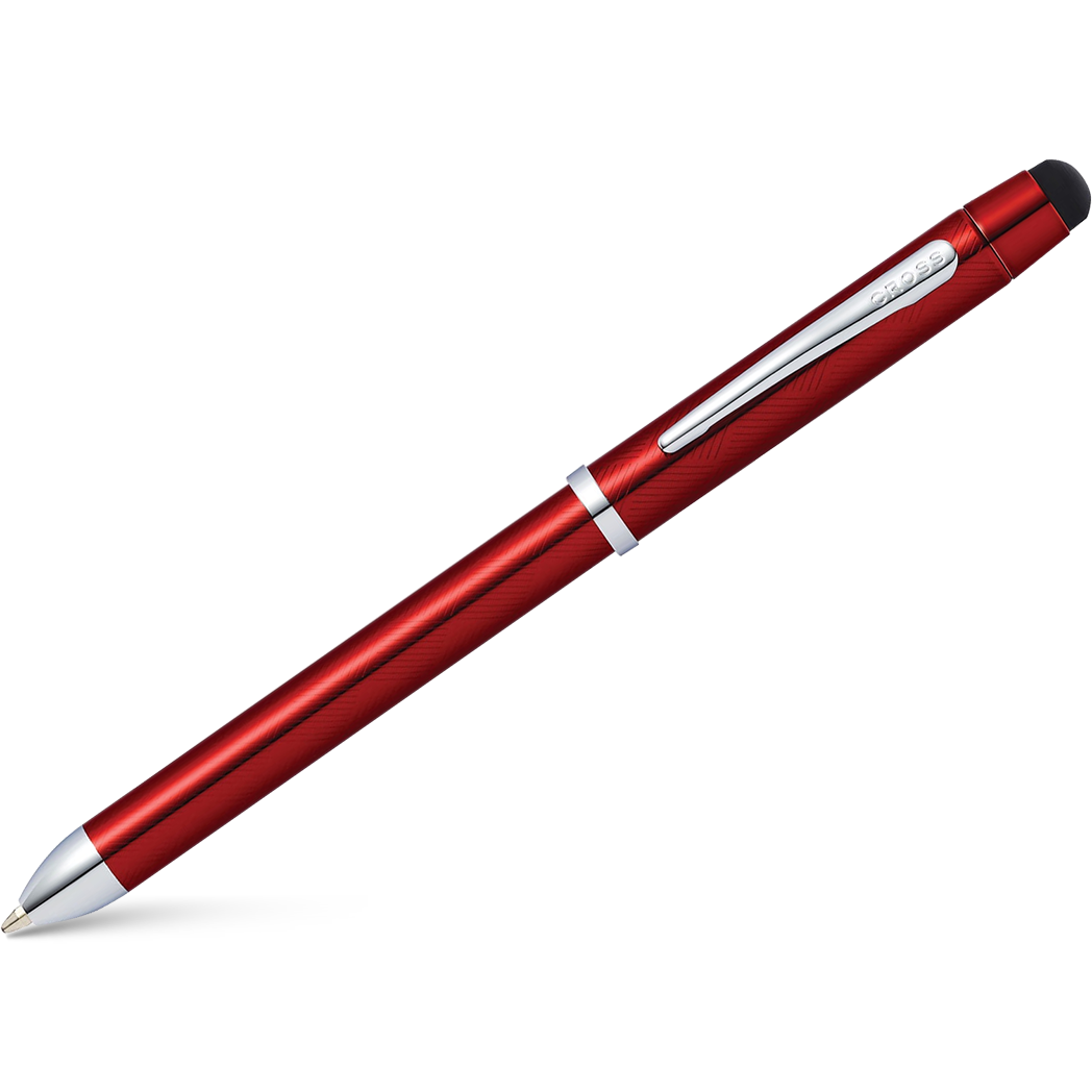 Cross Tech3+ Multifunction Pen - Translucent Red - Chrome Trim-Pen Boutique Ltd