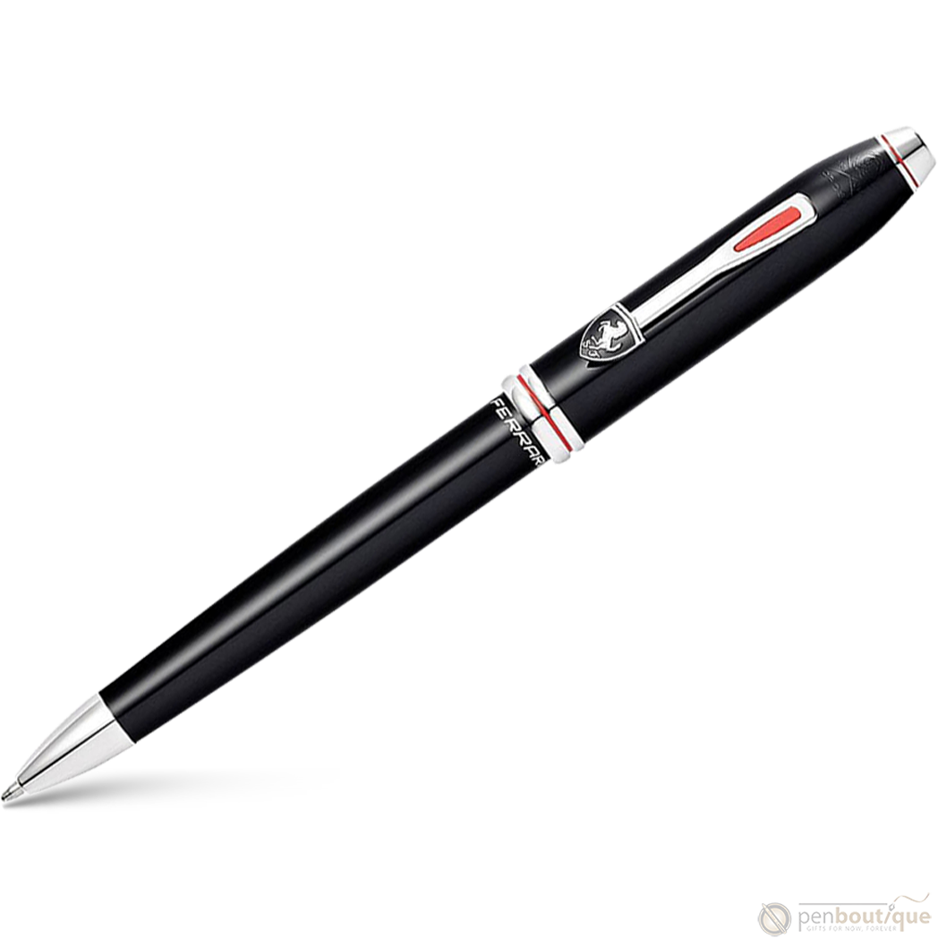 Cross Townsend Ballpoint Pen - Scuderia Ferrari - Glossy Black - Rhodium Trim-Pen Boutique Ltd