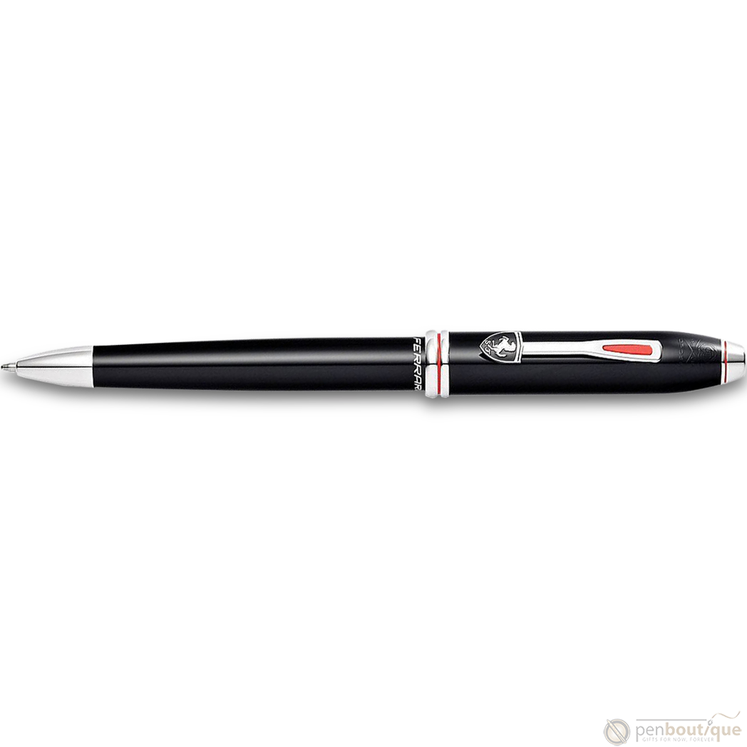 Cross Townsend Ballpoint Pen - Scuderia Ferrari - Glossy Black - Rhodium Trim-Pen Boutique Ltd