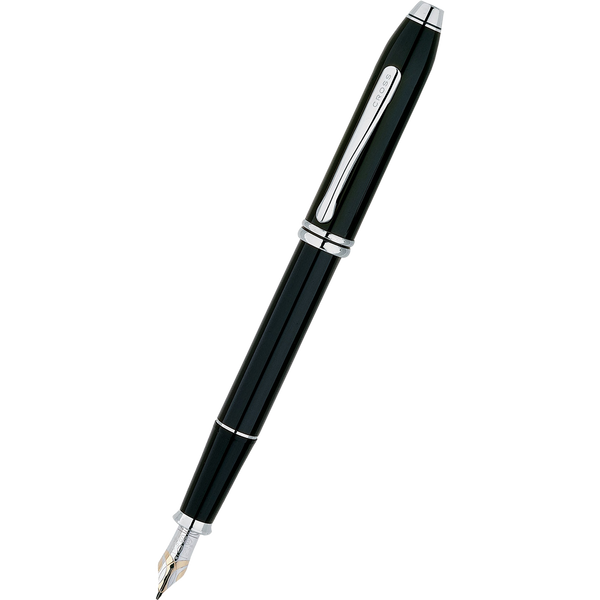 Cross Townsend Fountain Pen - Black Lacquer - Rhodium Trim-Pen Boutique Ltd