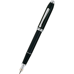 Cross Townsend Fountain Pen - Black Lacquer - Rhodium Trim-Pen Boutique Ltd