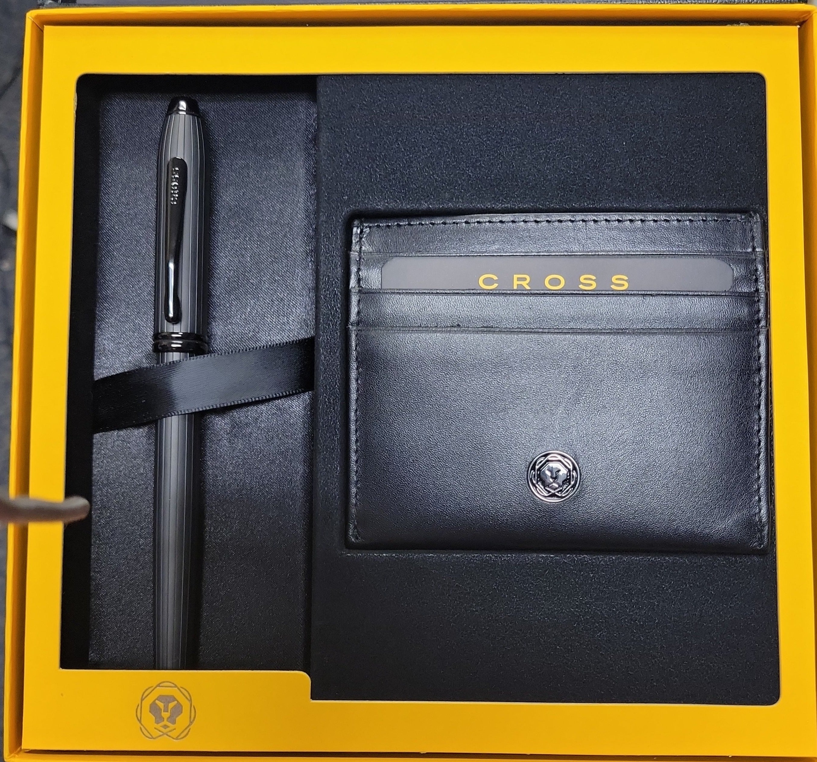 Cross Townsend Rollerball Pen - Matte Black w/ 6cc Slot Wallet Gift Set-Pen Boutique Ltd