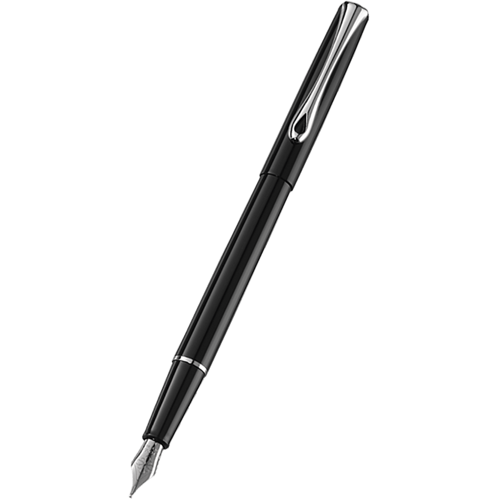 Diplomat Traveller Black Lacquer Fountain Pen Medium Nib - Pen Boutique Ltd