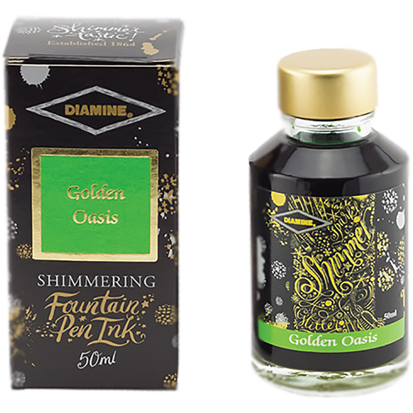 Diamine Shimmer Ink 50 ml Golden Oasis - Gold shimmer-Pen Boutique Ltd