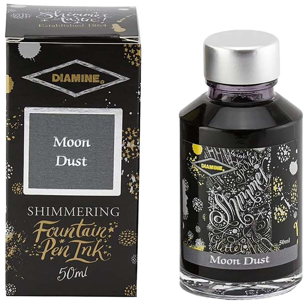 Diamine Shimmer Ink 50 ml Moon Dust - Silver shimmer-Pen Boutique Ltd