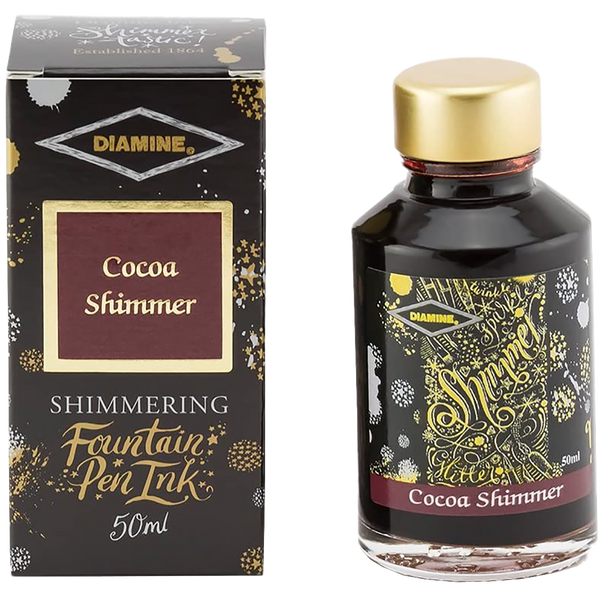 Diamine Shimmer Ink 50 ml Cocoa Shimmer - Gold shimmer-Pen Boutique Ltd