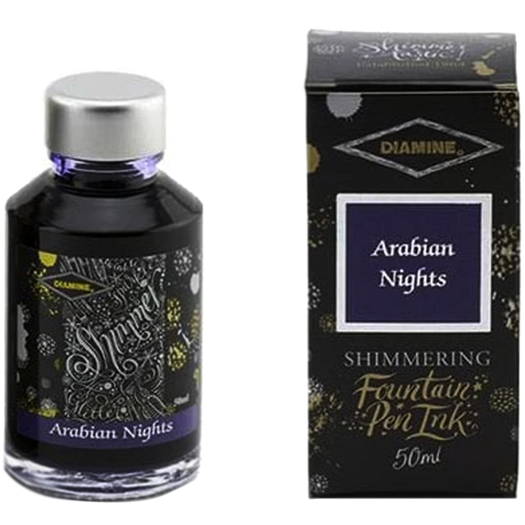 Diamine Shimmer Ink 50 ml Arabian Nights - Silver shimmer-Pen Boutique Ltd