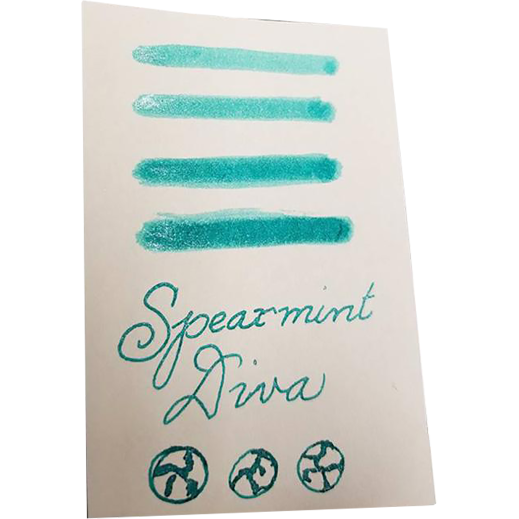 Diamine Shimmer Ink 50 ml Spearmint Diva - Silver shimmer-Pen Boutique Ltd