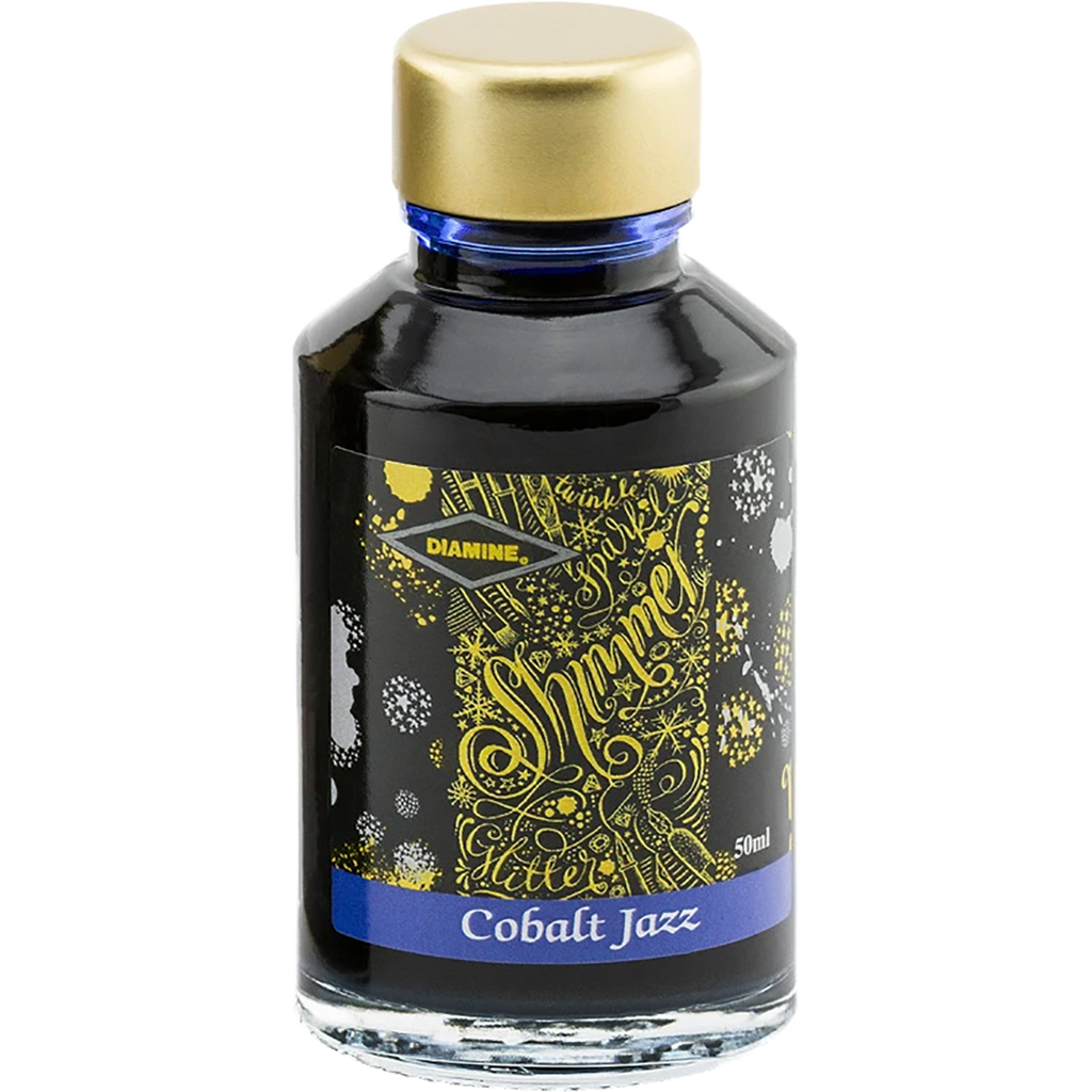 Diamine Shimmer Ink 50 ml Cobalt Jazz - Silver shimmer-Pen Boutique Ltd