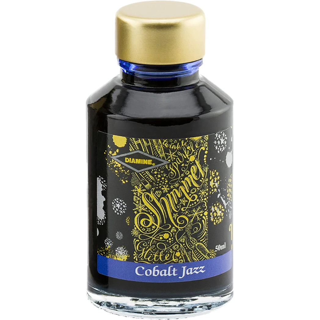 Diamine Shimmer Ink 50 ml Cobalt Jazz - Silver shimmer-Pen Boutique Ltd