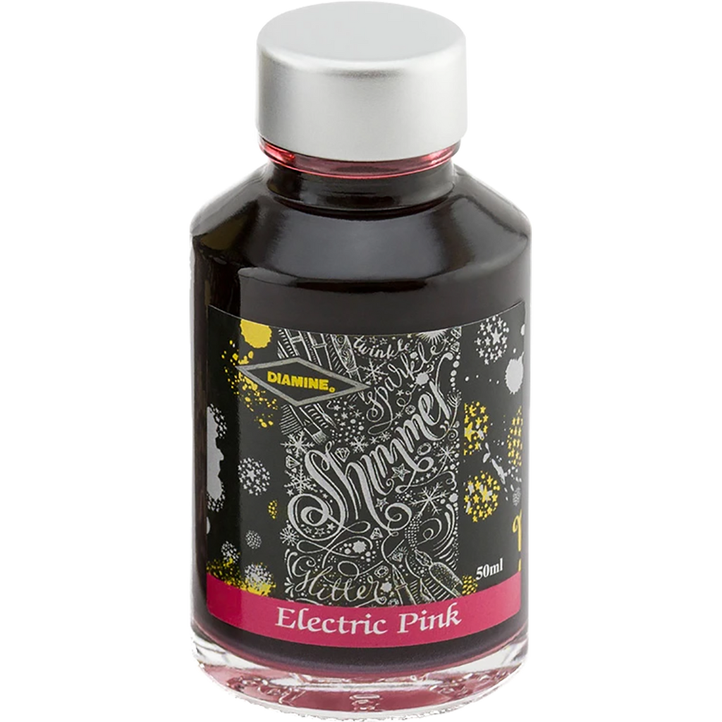 Diamine Shimmer Ink 50 ml Electric Pink - Silver shimmer-Pen Boutique Ltd
