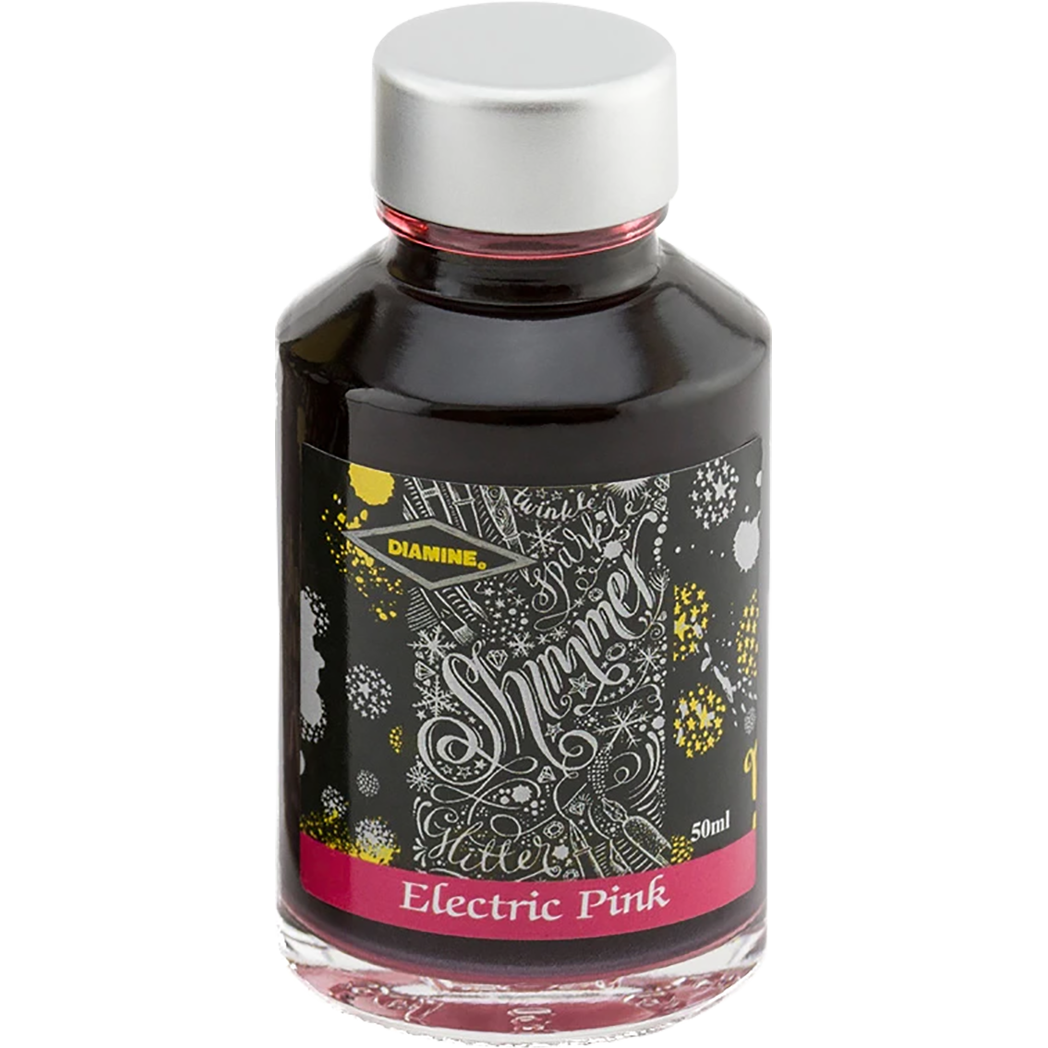 Diamine Shimmer Ink 50 ml Electric Pink - Silver shimmer-Pen Boutique Ltd