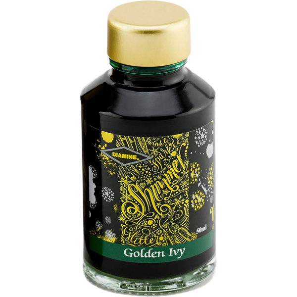 Diamine Shimmer Ink 50 ml Golden Ivy - Gold shimmer-Pen Boutique Ltd