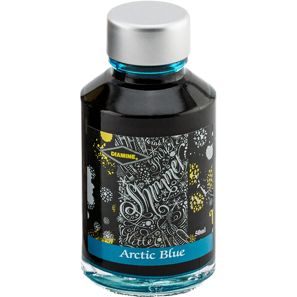 Diamine Shimmer Ink 50 ml Arctic Blue - Silver shimmer-Pen Boutique Ltd