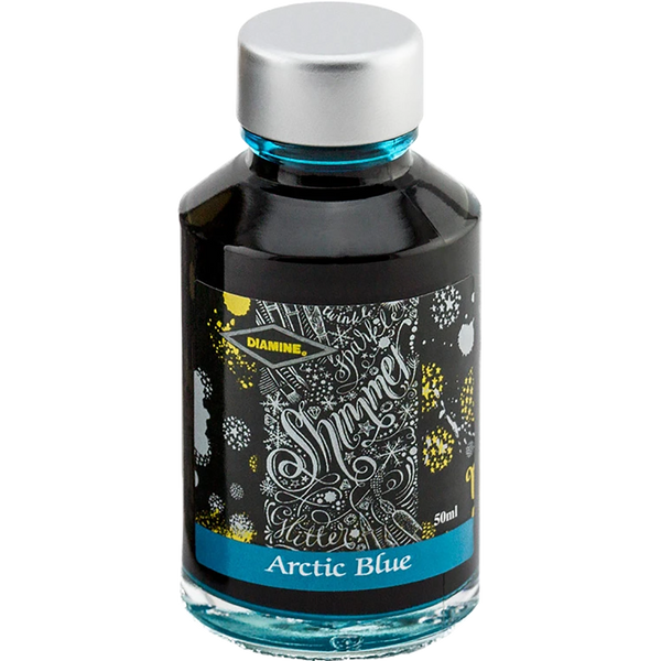 Diamine Shimmer Ink 50 ml Arctic Blue - Silver shimmer-Pen Boutique Ltd